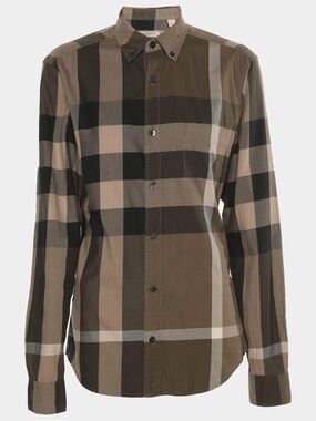 Burberry Brit Green Brown Check Cotton Shirt S